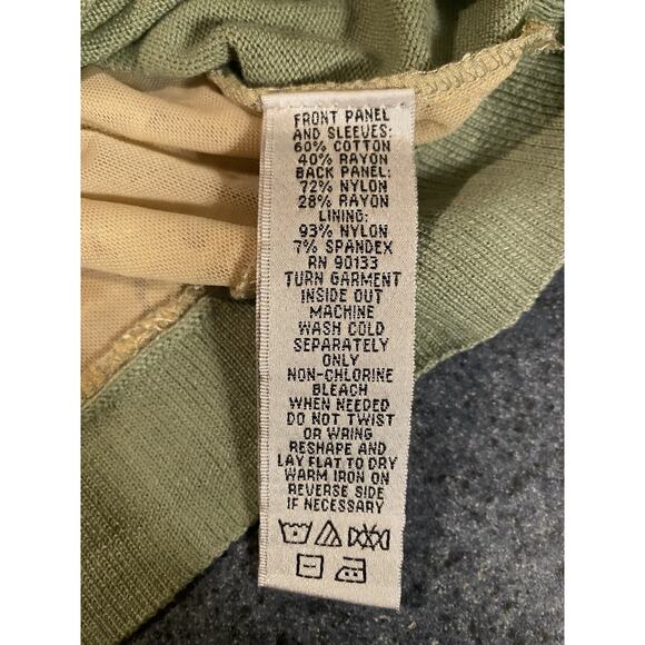 LINEA by Louis Dell'Olio Green Sweater Lace Back XXS elegant Feminine Lined NWT - Picture 3 of 10